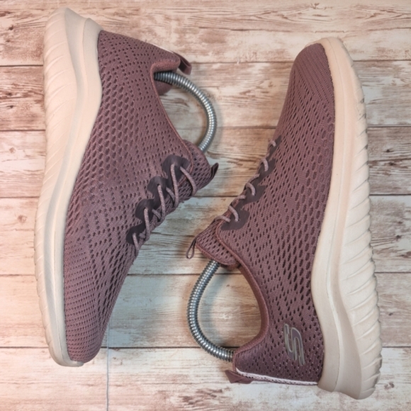 Skechers Ladies UltraFlex Bungee Slip On Sneaker Tennis Shoes Mauve Women's 6.5 - Picture 9 of 16